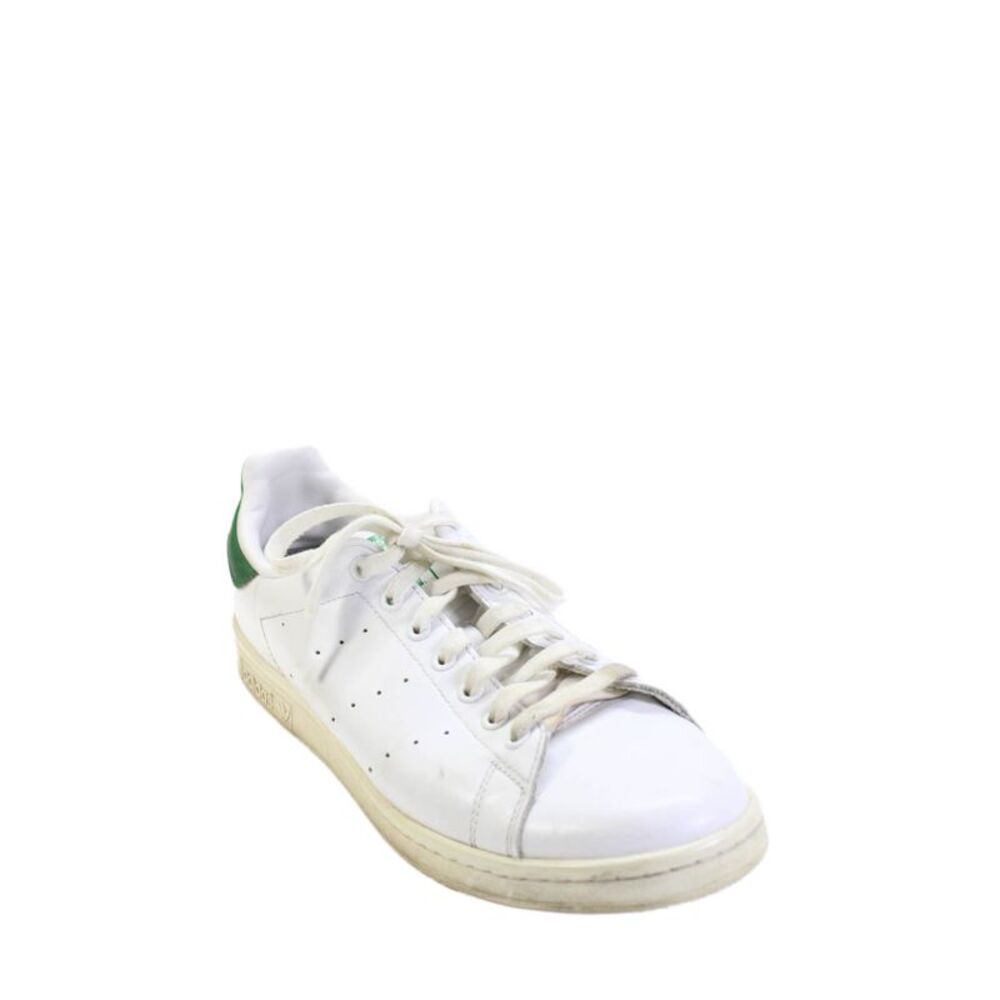Adidas Stan Smith Mens Leather Low Top Sneakers White Green Size 12